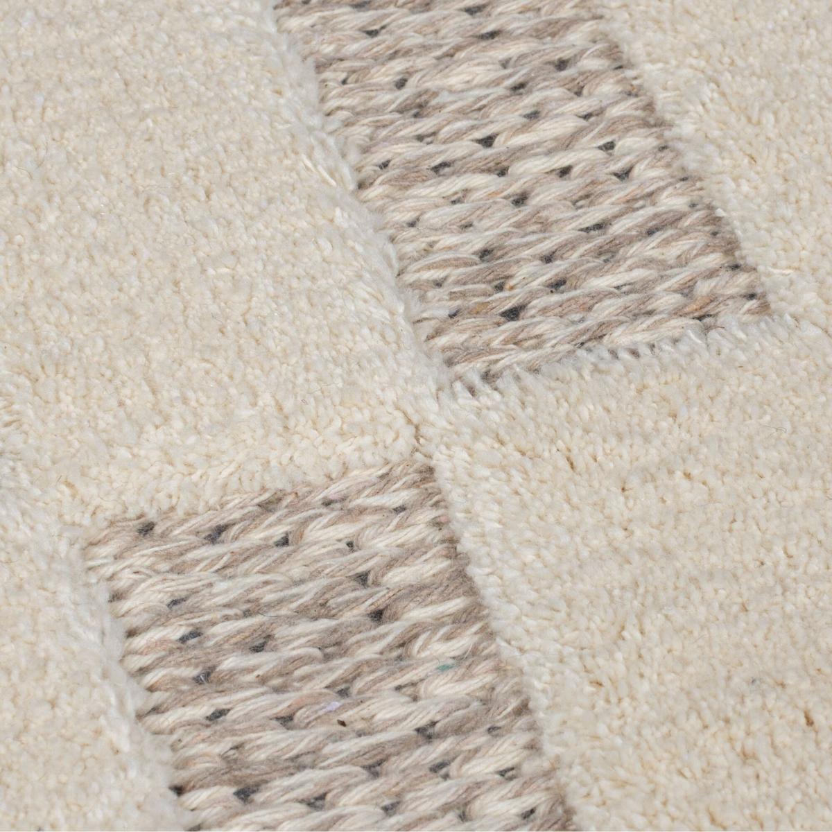 TEPPICH Waschbar RIDGE, mit Schachbrettmuster, Beige, 194 x 290 cm - Beige, Textil (290/194cm) - KADIMA DESIGN