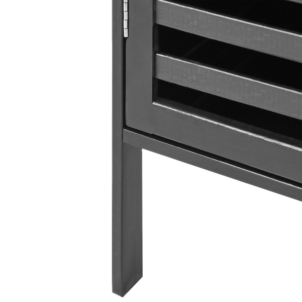 REGAL Bambus Schwarz Owasso - Schwarz, Holz (32/145/30cm) - Beliani