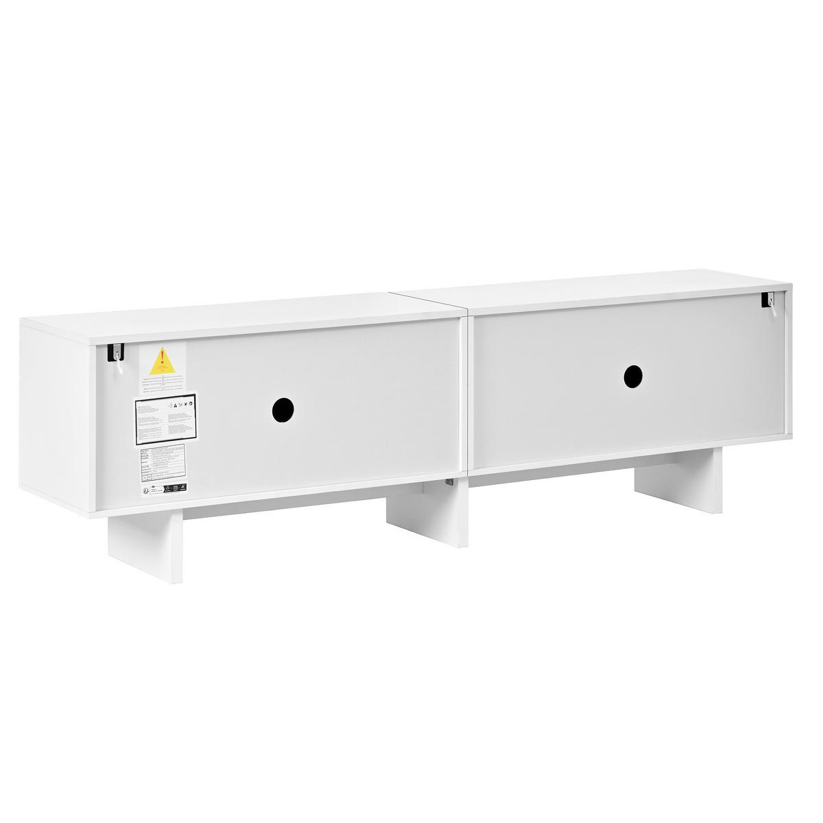 LOWBOARD Weiß 170cm, 4 Türen mit Bogenmuster - Weiß, Holzwerkstoff (170/50/35cm) - Urban Meuble