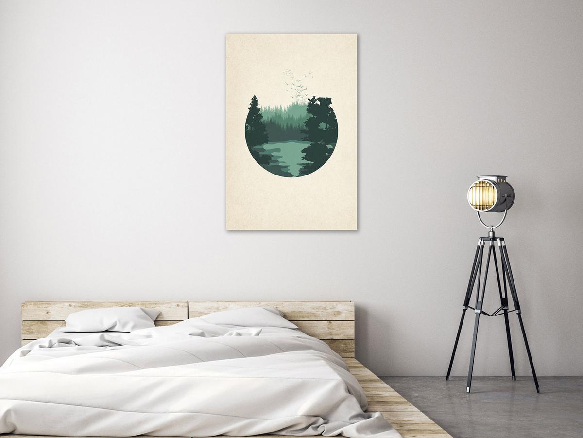 KUNSTDRUCK Beige 40/60 cm - Beige/Grün, Textil (40/60cm) - KUNSTLOFT