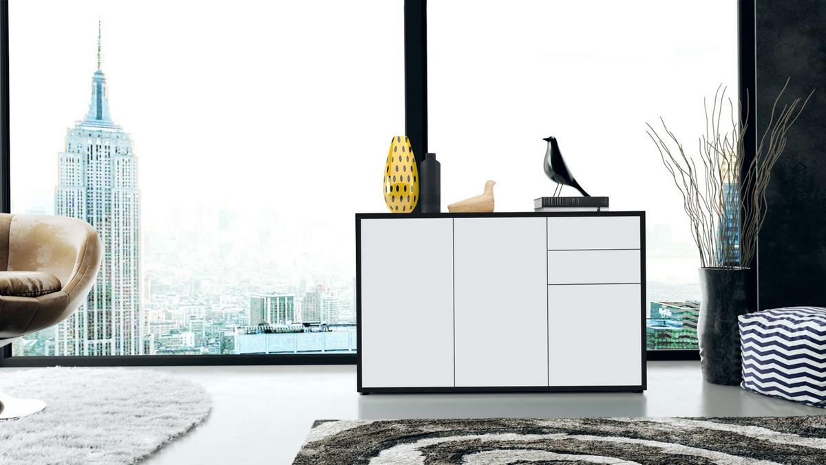 KOMMODE Ben Front in Weiß matt - Weiß, Holzwerkstoff (117/74/36cm) - Vladon