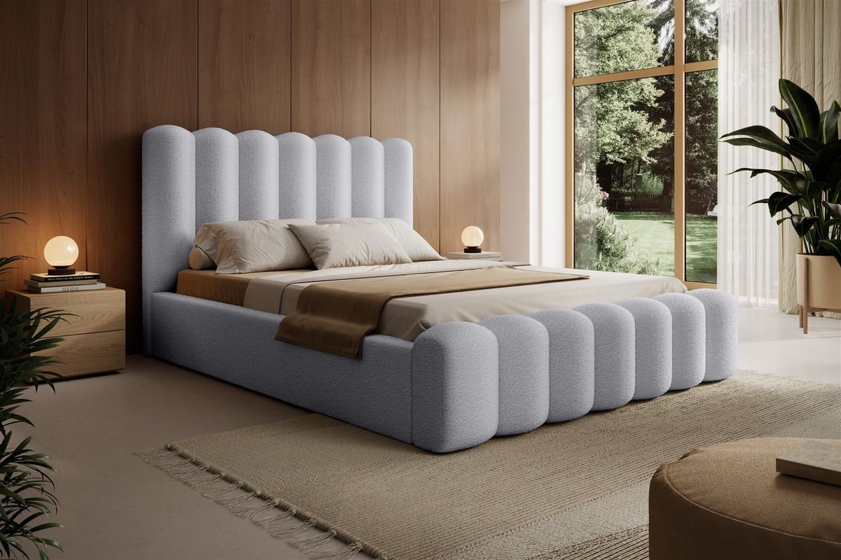 POLSTERBETT Macon In Euphoria - Hellgrau, Holzwerkstoff/Textil (180/200cm) - Fun Möbel