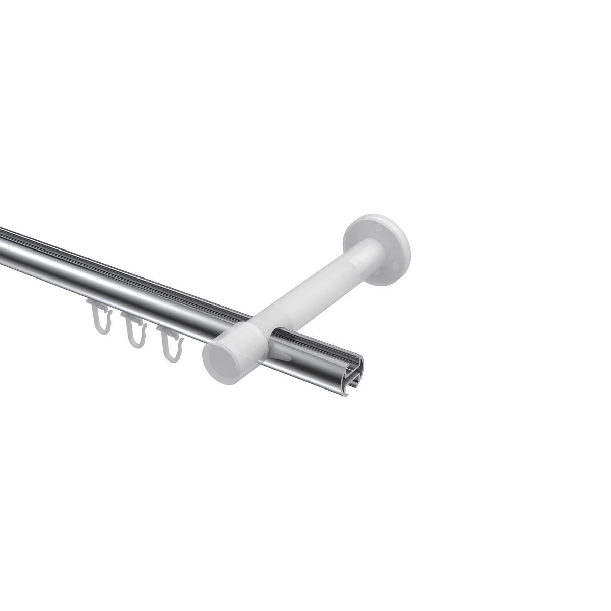 GARDINENSTANGE INNENLAUF Prestige Mavell 480 cm (geteilt in 3 x 160 cm), 1-läufig, 20 mm Ø Chrom - Chromfarben/Weiß, Metall (480cm) - INTERDECO