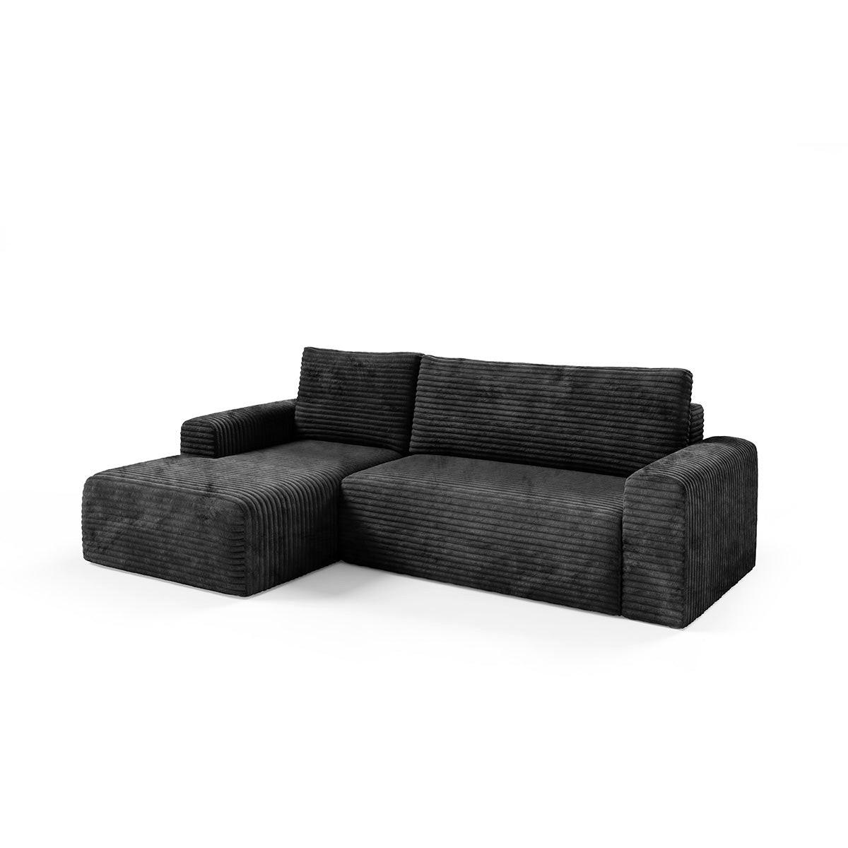 ECKSOFA Romeo 3 Sitzplätze Schwarz - Schwarz, Holz (268/163cm) - Petits-meubles