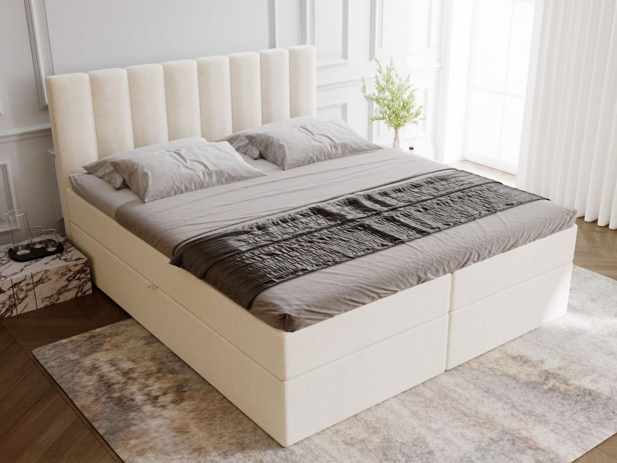 BOXBETT Mocca 200x200 Beige - Beige, Holz/Textil (200/200cm) - Graingold