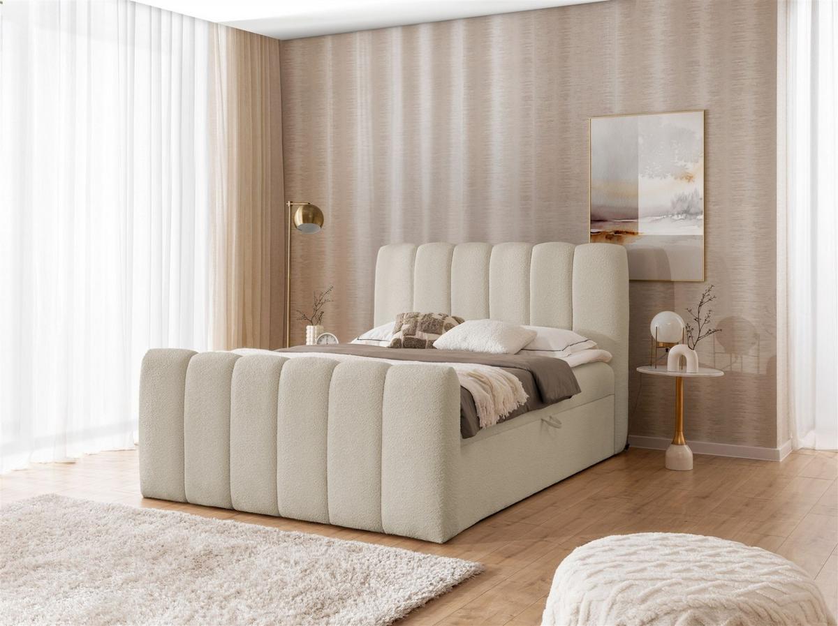 BOXBETT Denis - Beige, Holzwerkstoff/Textil (120/200cm) - Fun Möbel