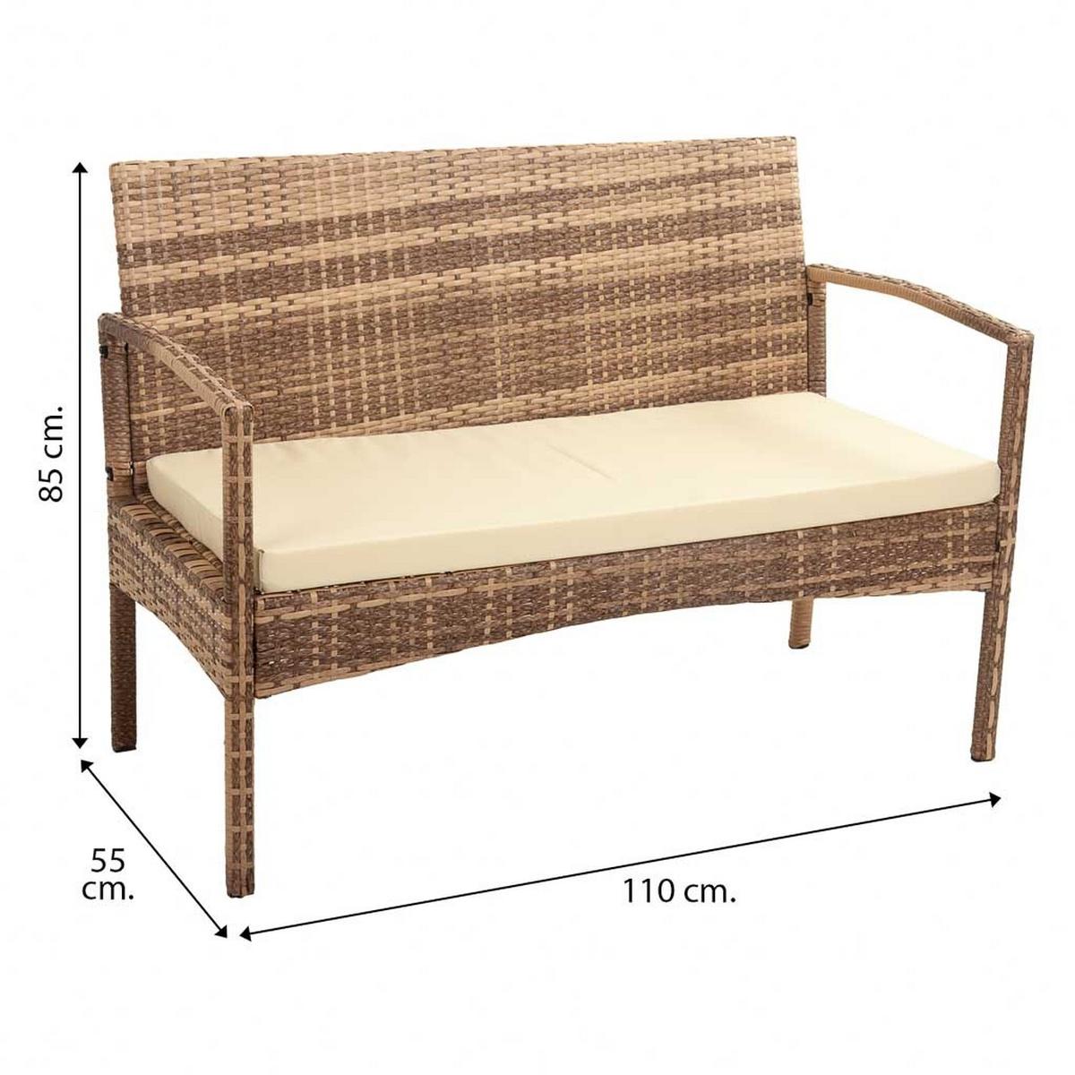 BANK, grau, 110x55x85cm - Braun, Naturmaterialien (110/85/55cm) - Wanderlust
