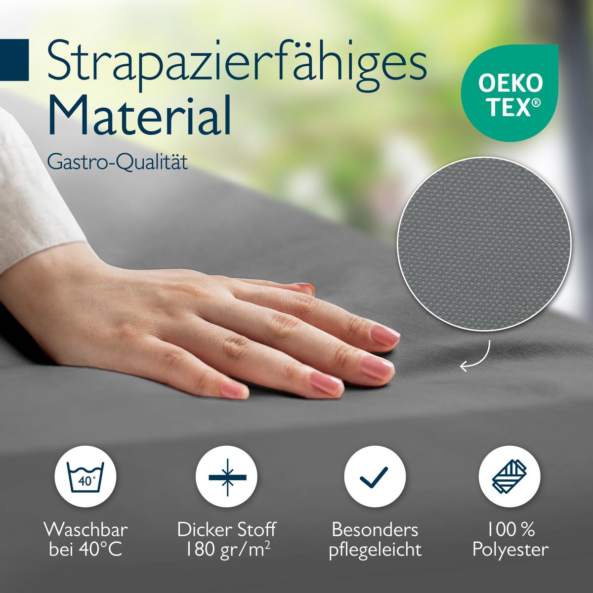 BIERTISCHHUSSE Premium M 50cm Anthrazit (3tlg) - Anthrazit, Textil (50/220cm) - Beautissu 