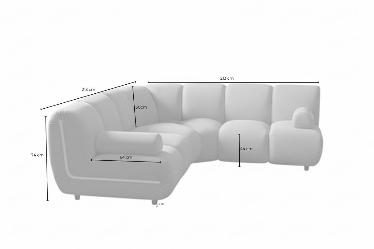 MODULSOFA LAYLA Taupe Velvet - Taupe/Schwarz, Buchenholz/Textil (213/213cm) - KAWOLA