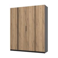 DREHTÜRENSCHRANK CAGLIARI 200/239/61,9cm 4-türig Schwarz - Goldfarben/Schwarz, Holzwerkstoff (200/239/61.9cm) - MASSENO