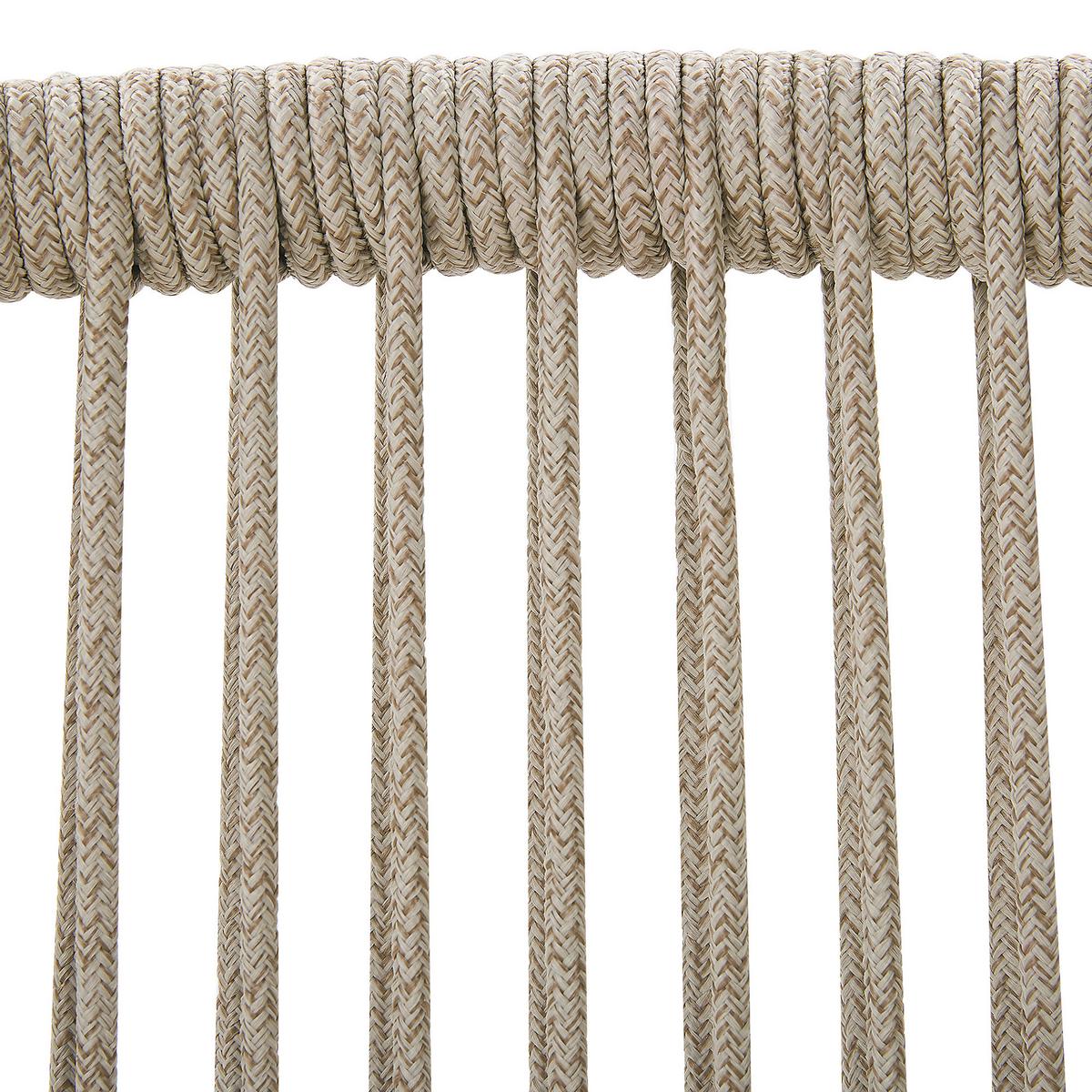 GARTENSTUHL 2er-SET beige/heller Holzfarbton Auflagen cremeweiß Olbia - Beige, Kunststoff (64/89/71cm) - Beliani
