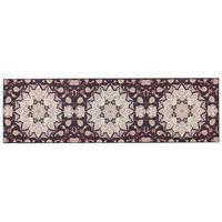 KURZFLOR-TEPPICH Schwarz 60/200 cm Aritas - Beige/Rot, Textil (60/200cm) - Beliani