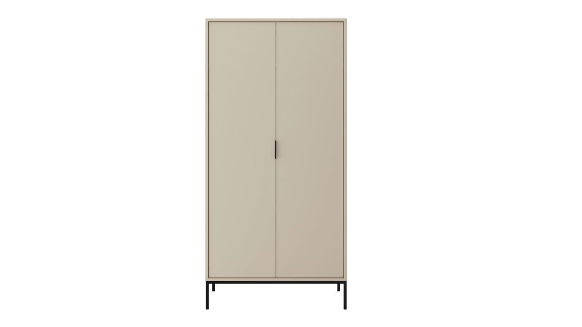DREHTÜRENSCHRANK Austin - Kaschmir/Schwarz, Holzwerkstoff (55/205/100cm) - RAUMHIRSCH FURNITURE