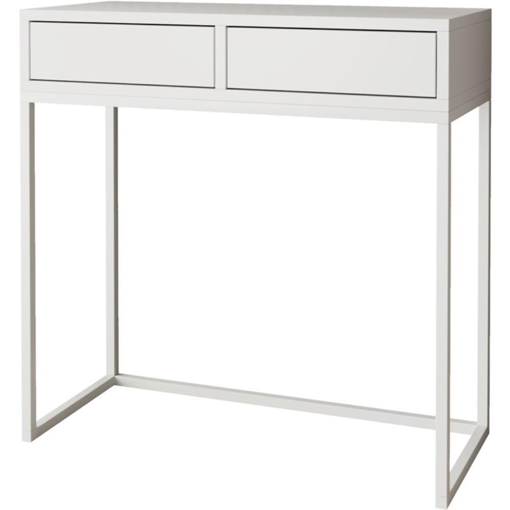 KONSOLENTISCH Lango 80/85/35 weiß mit weißen Matellbeinen - Weiß, Holzwerkstoff/Metall (35/80/85cm) - Beautysofa