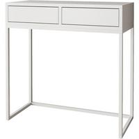 KONSOLENTISCH Lango 80/85/35 weiß mit weißen Matellbeinen - Weiß, Holzwerkstoff/Metall (35/80/85cm) - Beautysofa