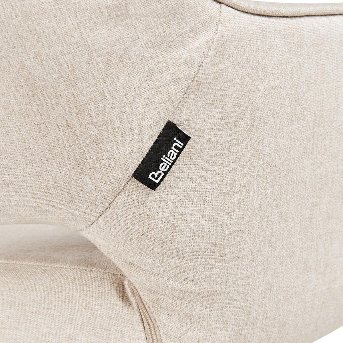 ESSZIMMERSTUHL 2er-Set Hellbeige Loures - Beige/Schwarz, Textil (56/80/63cm) - Beliani