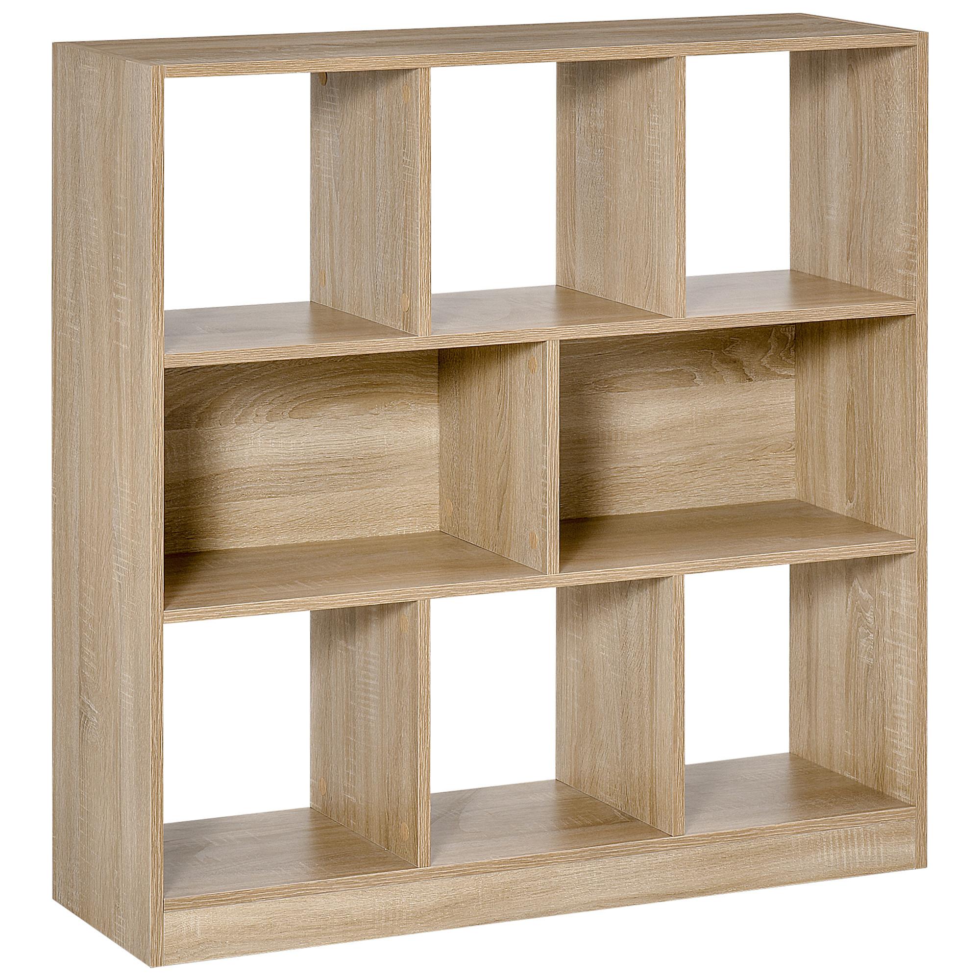 BÜCHERREGAL 3-stöckige Bücherregal Büroregal Home-Office Spanplatte Natur - Braun, Metall (97.5/100/30cm) - HOMCOM