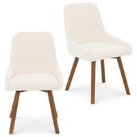 ESSZIMMERSTÜHLE PIPPA 2er-Set cremeweiß - Creme, Textil (82/42/58cm) - IDIMEX