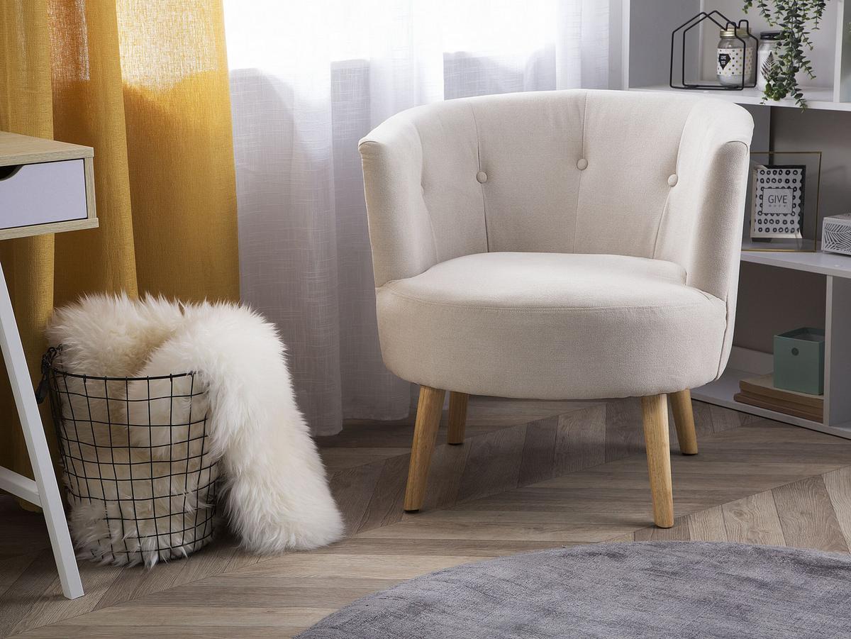 SESSEL Polsterbezug Weiß Odenzen - Weiß, Holz/Textil (72/74/73cm) - Beliani