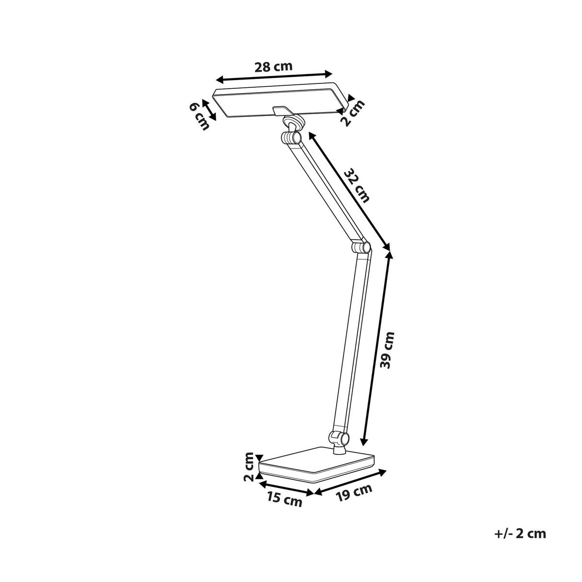 SCHREIBTISCHLAMPE Lacerta 19/28/73 cm - Silberfarben, Metall (19/28/73cm) - Beliani