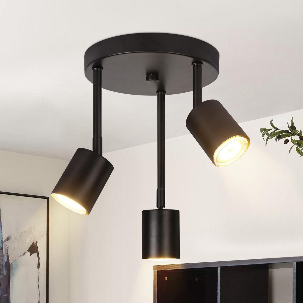 DECKENSTRAHLER Magnuson 3-flammig 19/19/28.5cm - Schwarz, Metall (19/19/28.5cm) - Nettlife