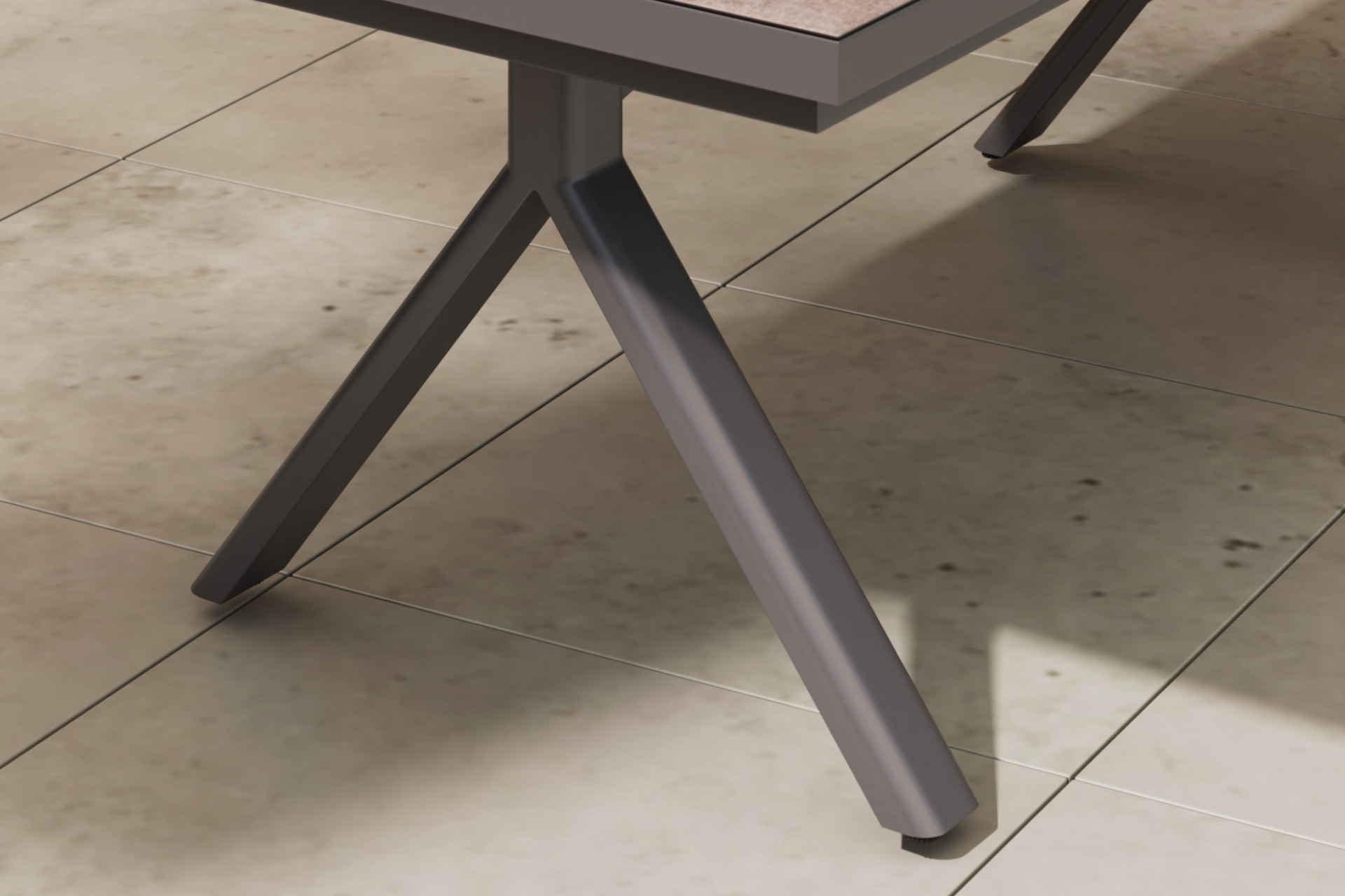 Gartentisch Gestell Aluminium Füße Flachrohr 