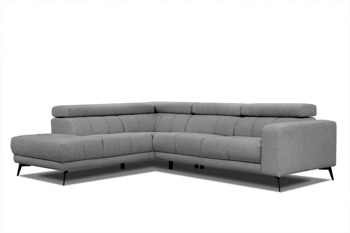 ECKSOFA MORELLO 5-Sitzer, grau - Schwarz/Grau, Holzwerkstoff/Textil (158/269cm) - Wozimo