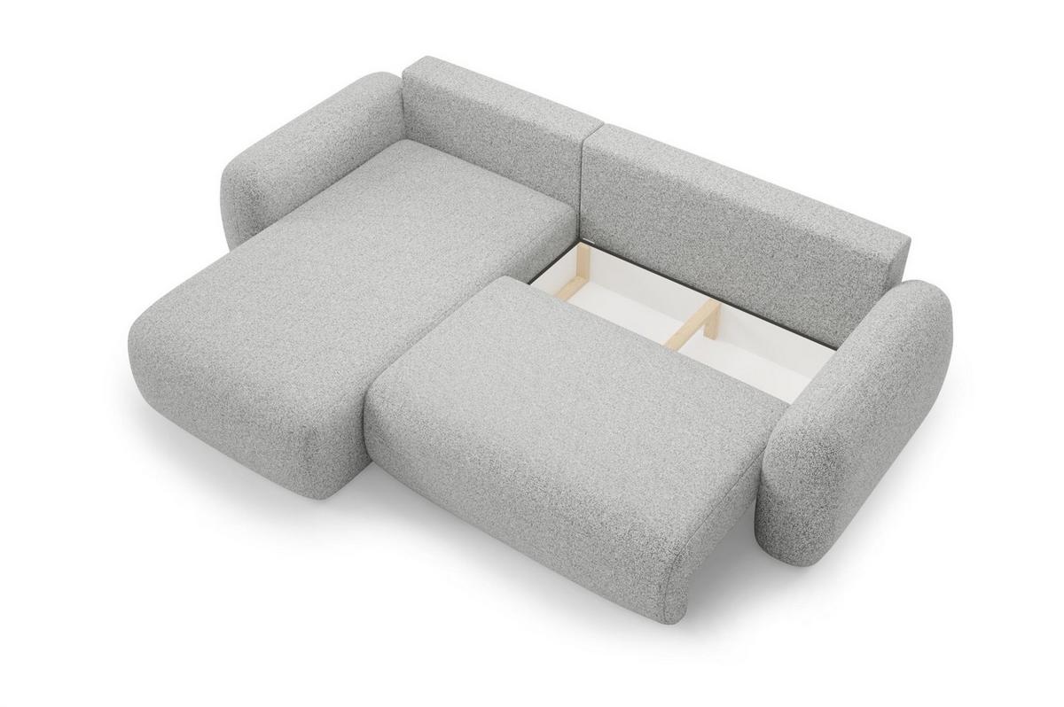 ECKSOFA Gaston Mit Schlaffunktion - Hellgrau, Holzwerkstoff/Textil (304/190cm) - Fun Möbel