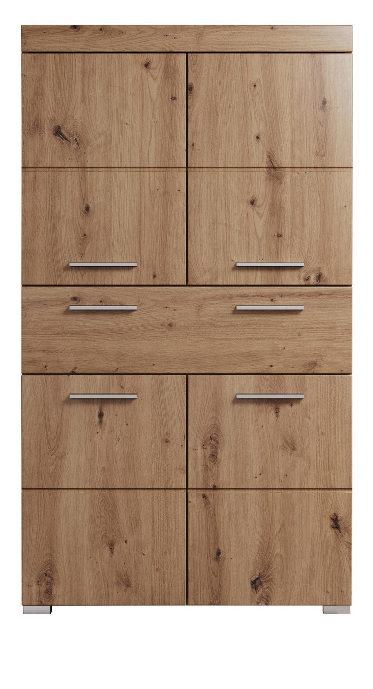 MIDISCHRANK Asteiche 73 x 132 cm, Badschrank mit viel Stauraum - Eichefarben, Holzwerkstoff/Kunststoff (73/132/31cm) - Top.Furn