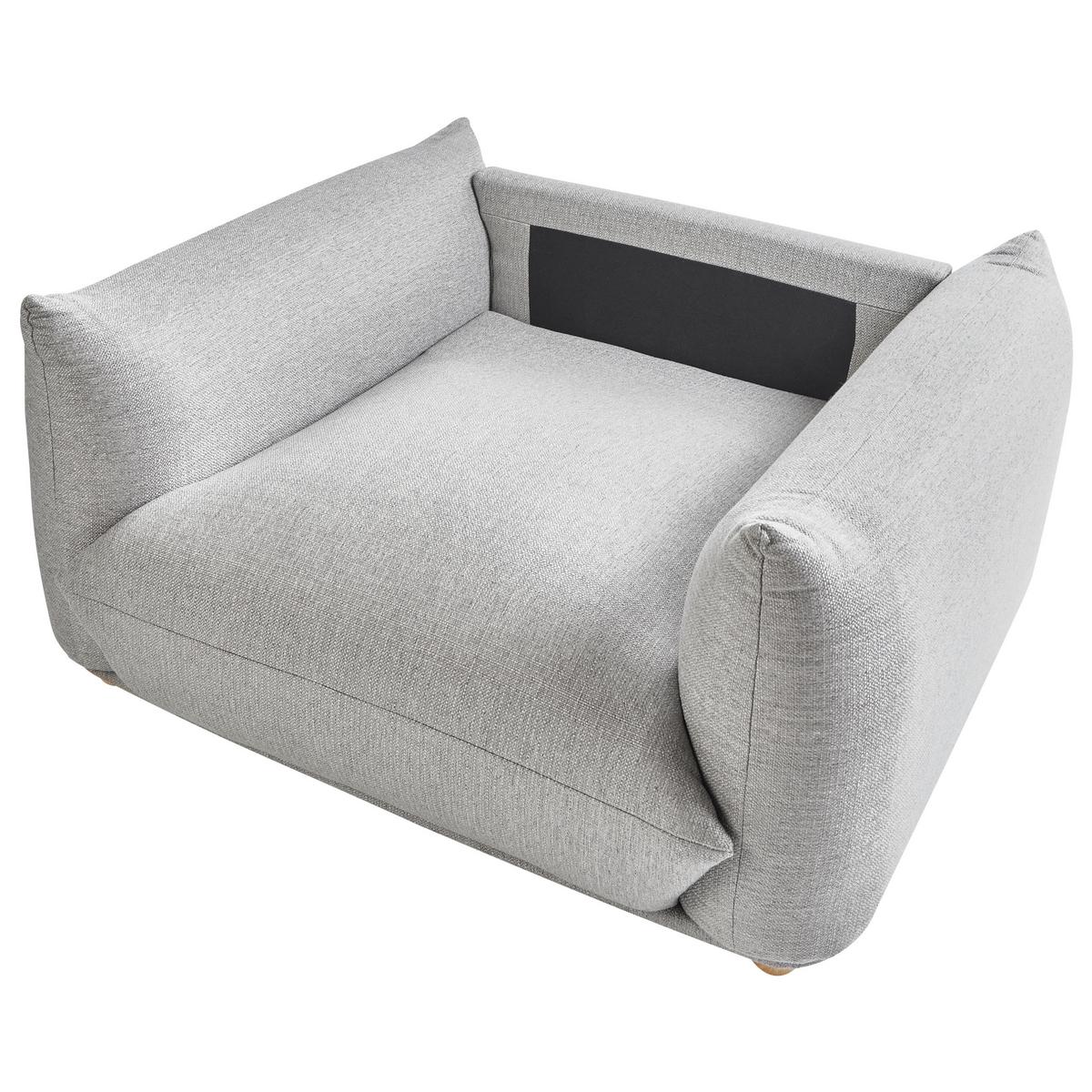 SESSEL Stoff Hellgrau Luvos - Hellgrau/Braun, Holz/Textil (120/74/108cm) - Beliani
