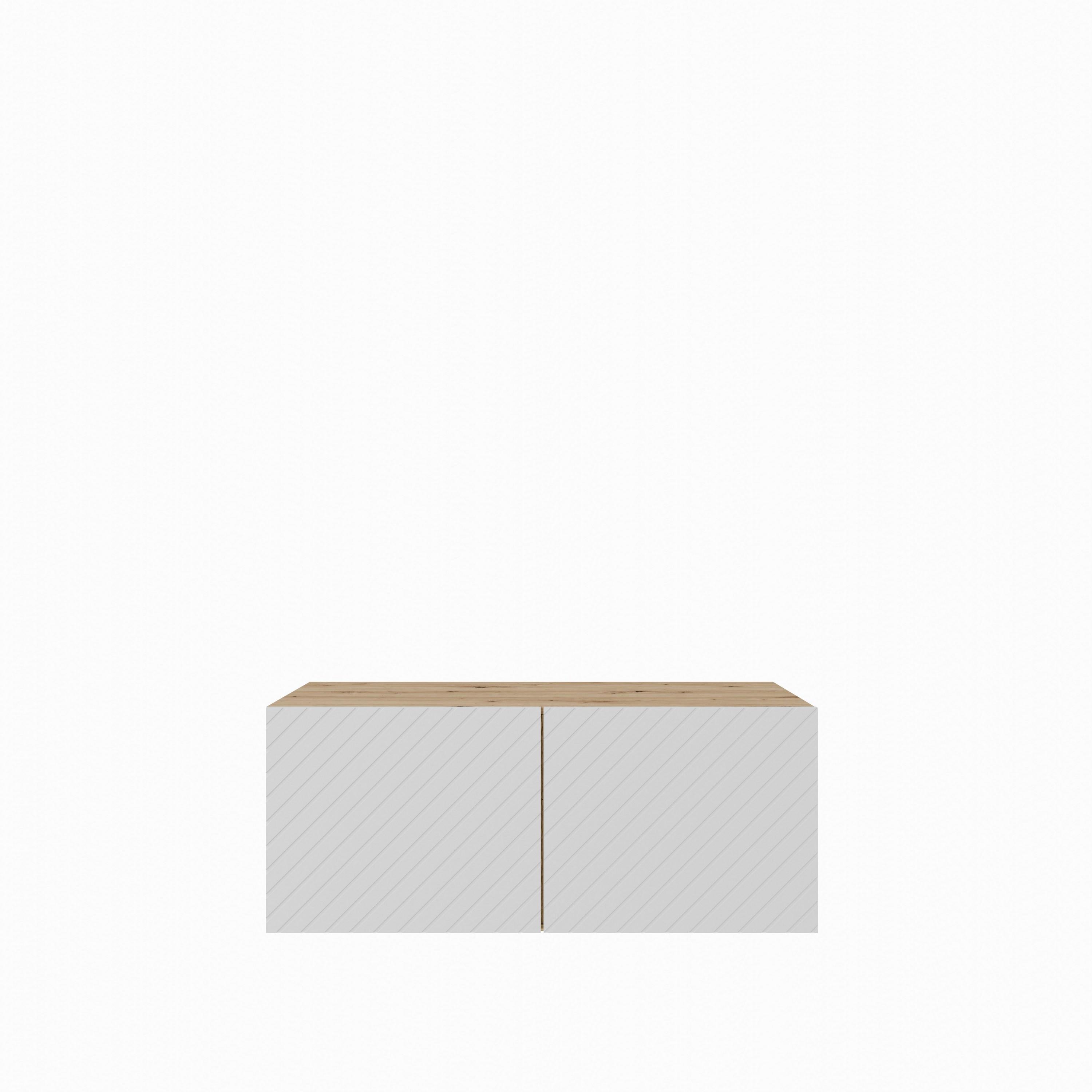 LOWBOARD CAVA 100/41/40 cm, Hängender TV-Schrank Eiche Artisan - Weiß/Eiche Artisan, Holzwerkstoff (100/41/40cm) - MASSENO