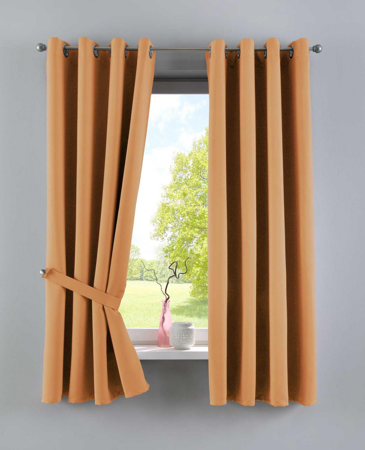 VORHANG »NEW YORK« HxB 245x295 cm Orange - Orange, Textil (295/245cm) - Gardinenbox