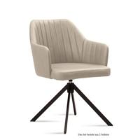 ARMLEHNSTUHL drehbar (2er-Set) Dennie 58x81x60 Schwarz/Natur - Schwarz/Naturfarben, Kunststoff (60/81/58cm) - 58aufmkessel