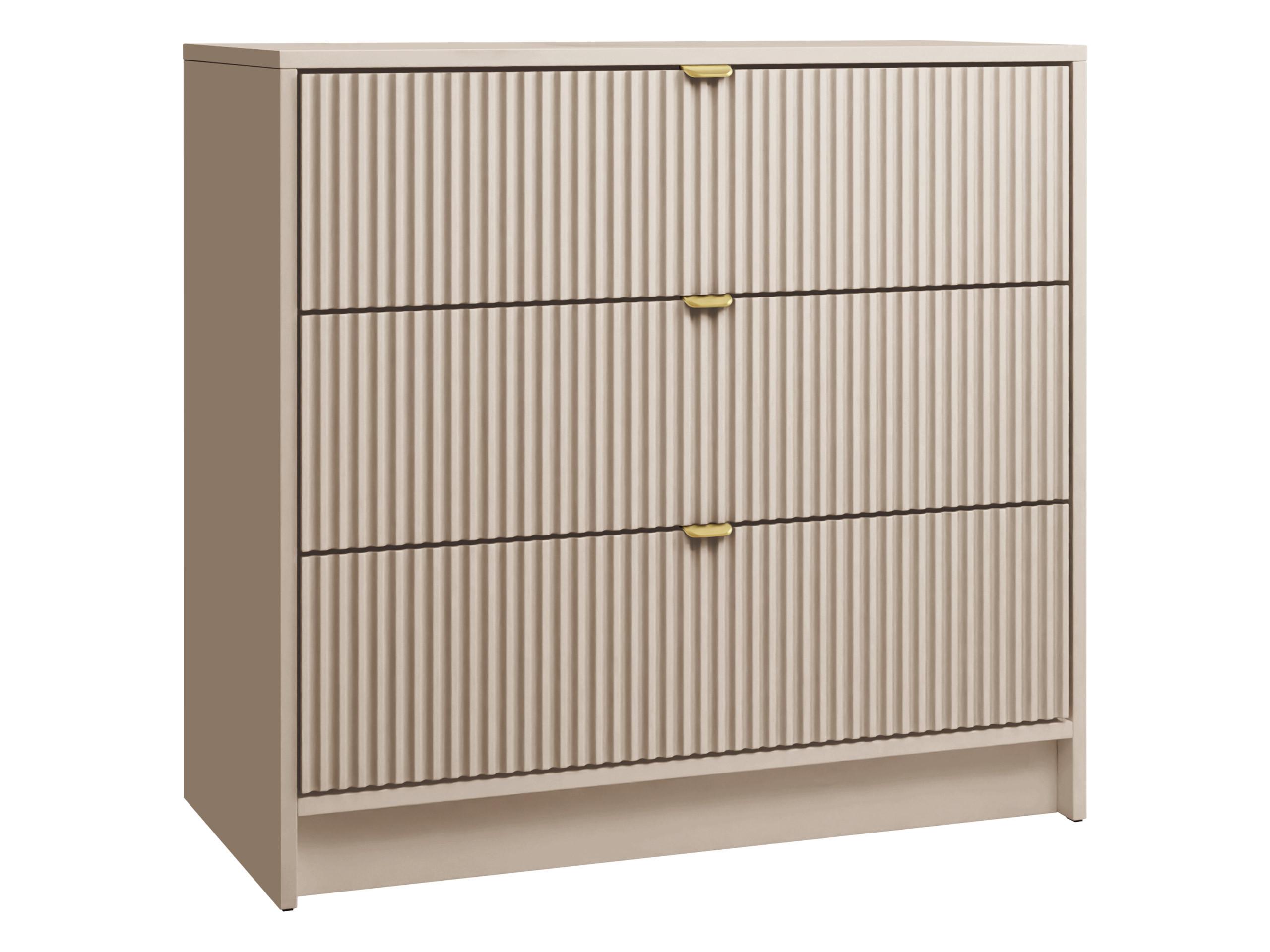 KOMMODE Tireno - Sandfarben/Goldfarben, Holzwerkstoff/Metall (80/75/40cm) - MIRJAN24