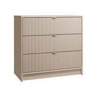 KOMMODE Tireno - Sandfarben/Goldfarben, Holzwerkstoff/Metall (80/75/40cm) - MIRJAN24