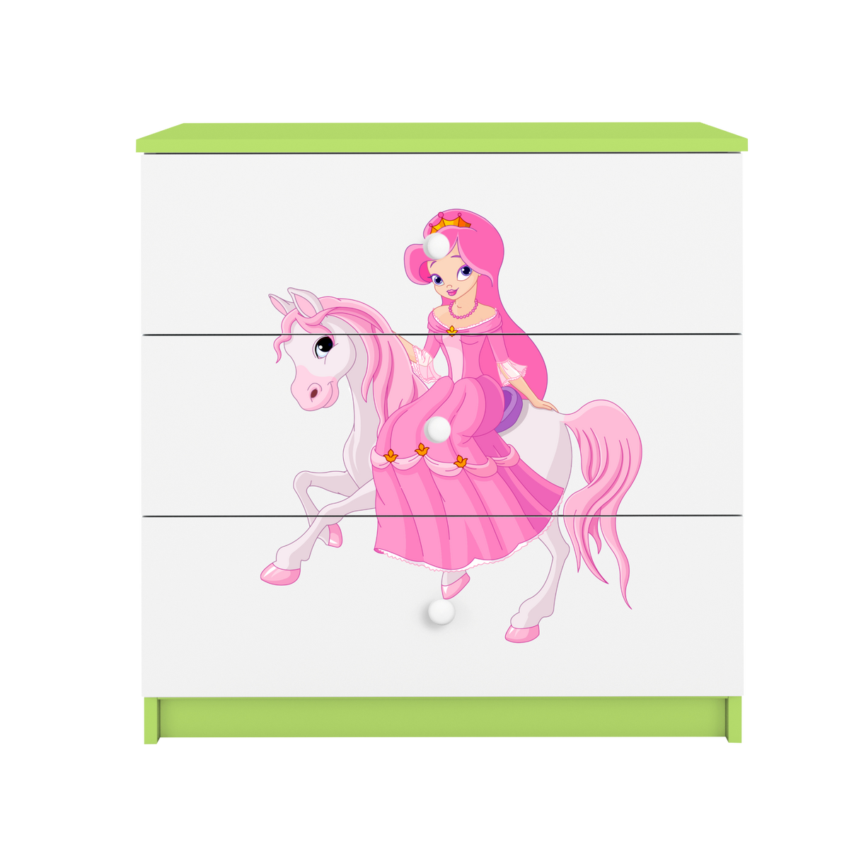 KOMMODE Babydreams Prinzessin zu Pferd 81/81/41 - Grün, Holzwerkstoff (81/81/41cm) - RAUMHIRSCH FURNITURE
