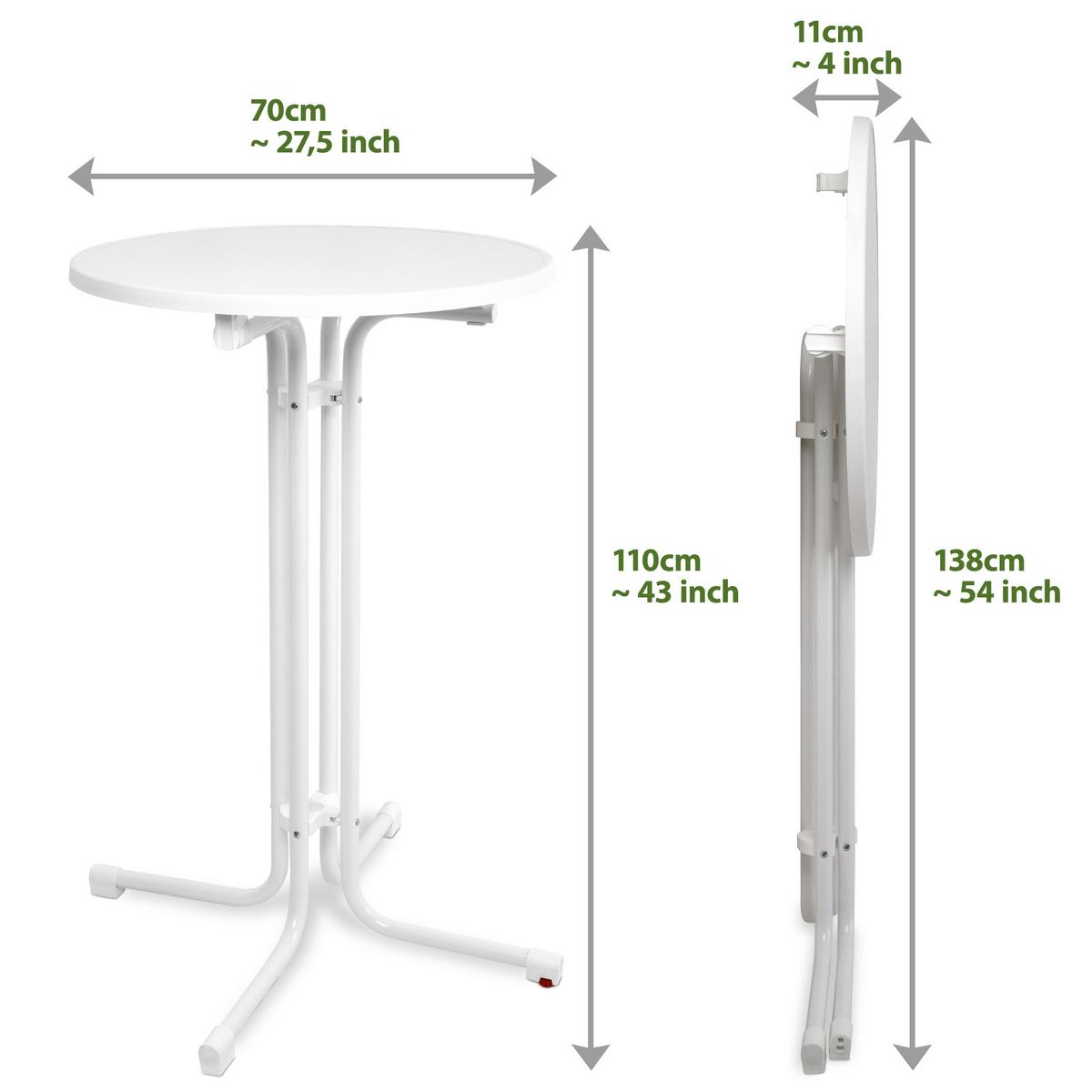 STEHTISCH Sylt - Weiß, Metall (70/70/110cm) - Beautissu 