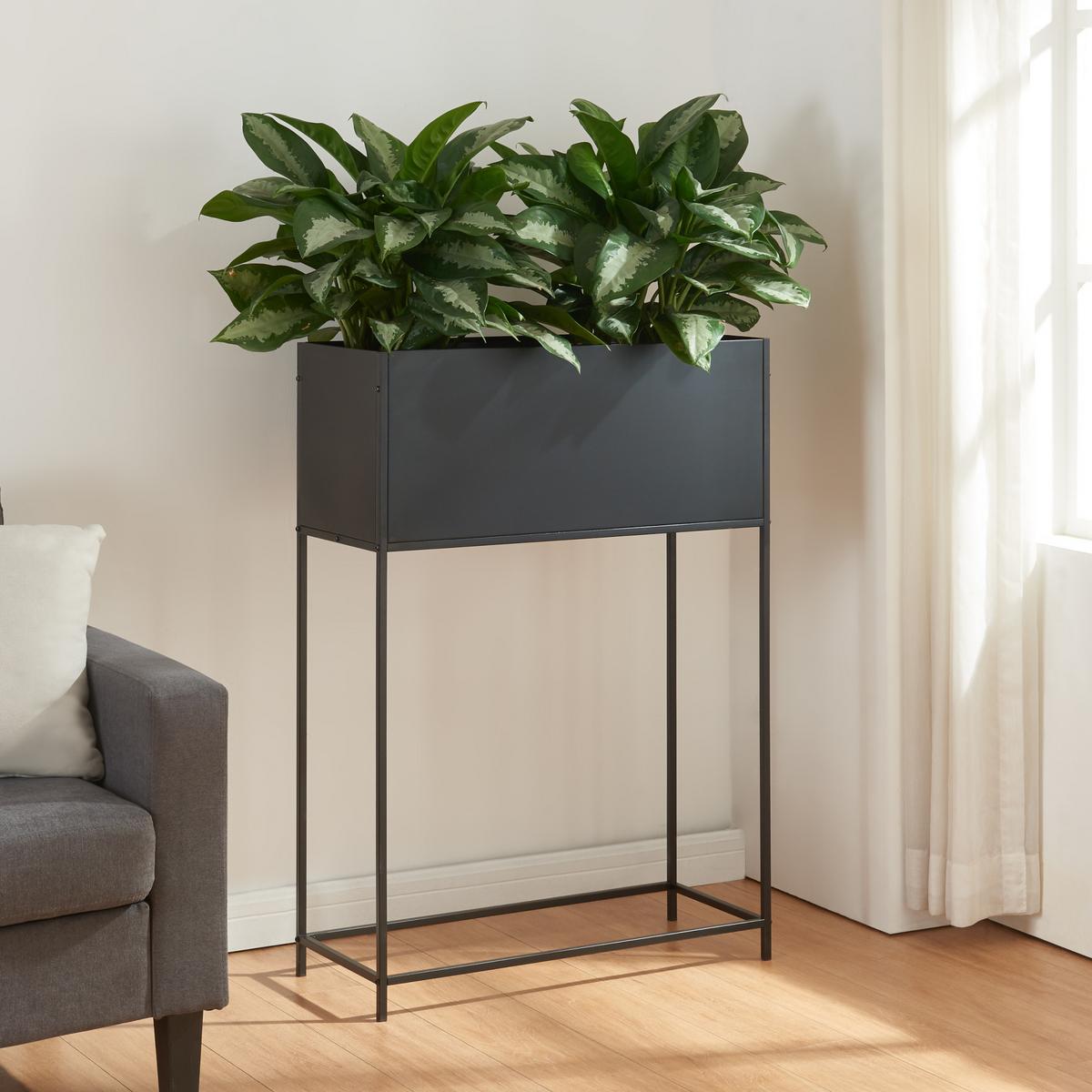 PFLANZENSTÄNDER Porsgrunn - Schwarz, Metall (70/100/30cm) - [en.casa]