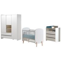 BABYZIMMEREINRICHTUNG Karilynn 4 Komplettset Massivholz+MDF Weiß - Weiß, Holz (352/190/74cm) - 58aufmkessel