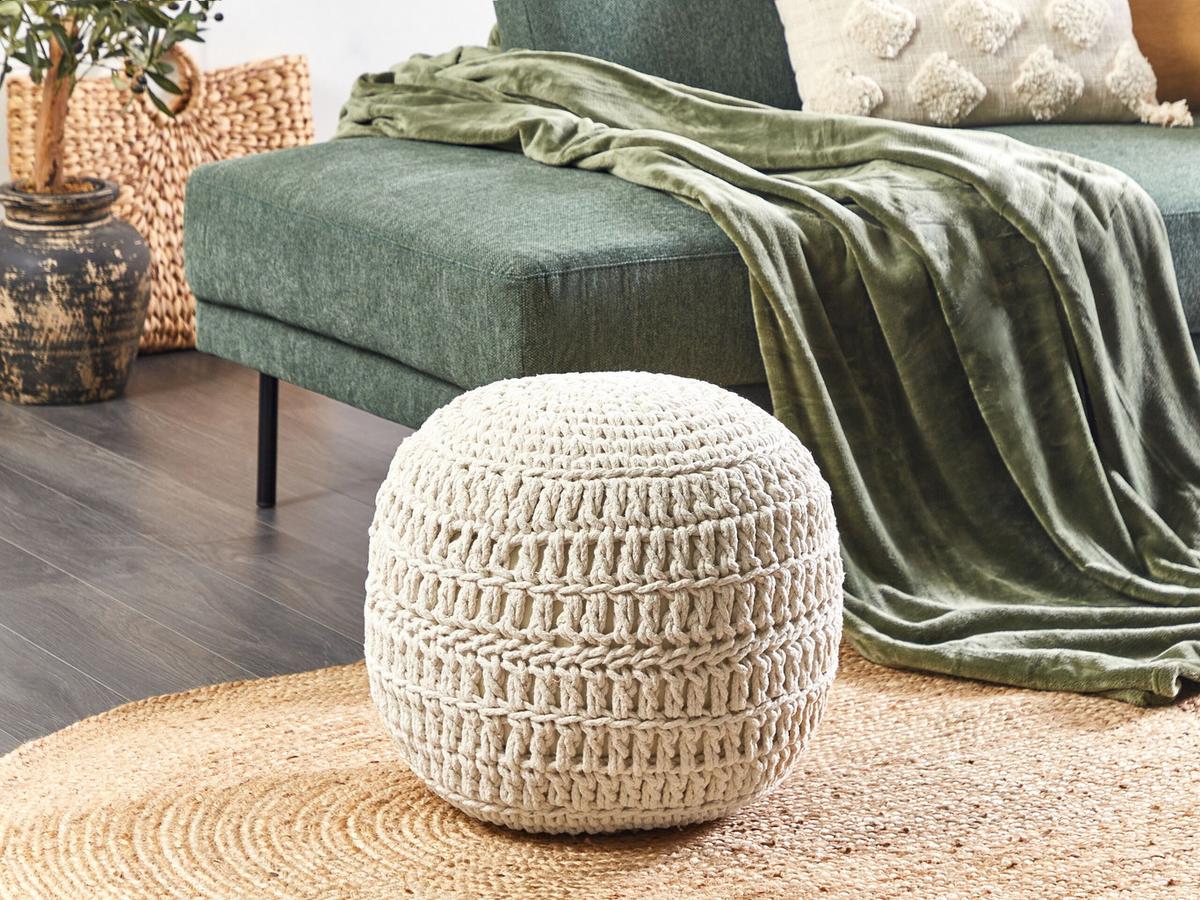 POUF Beige Arpatu - Beige, Naturmaterialien (40/40/40cm) - Beliani