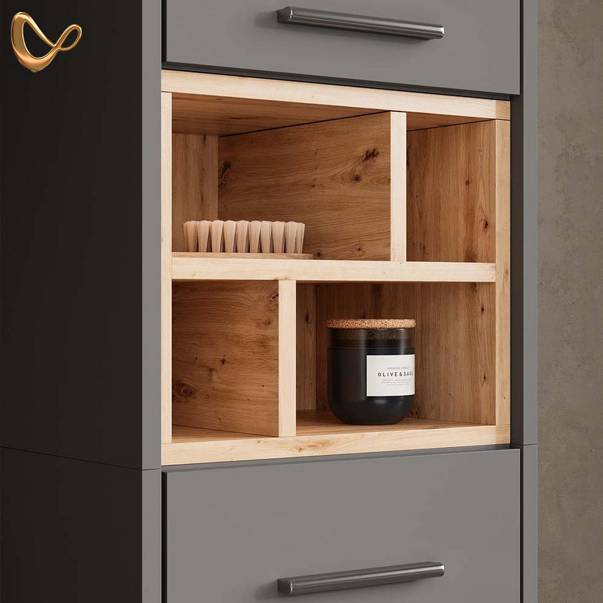 BADMÖBEL-SET Temo Anthrazit 4 Teile - Anthrazit, Holzwerkstoff (80/93/40cm) - Livinity®