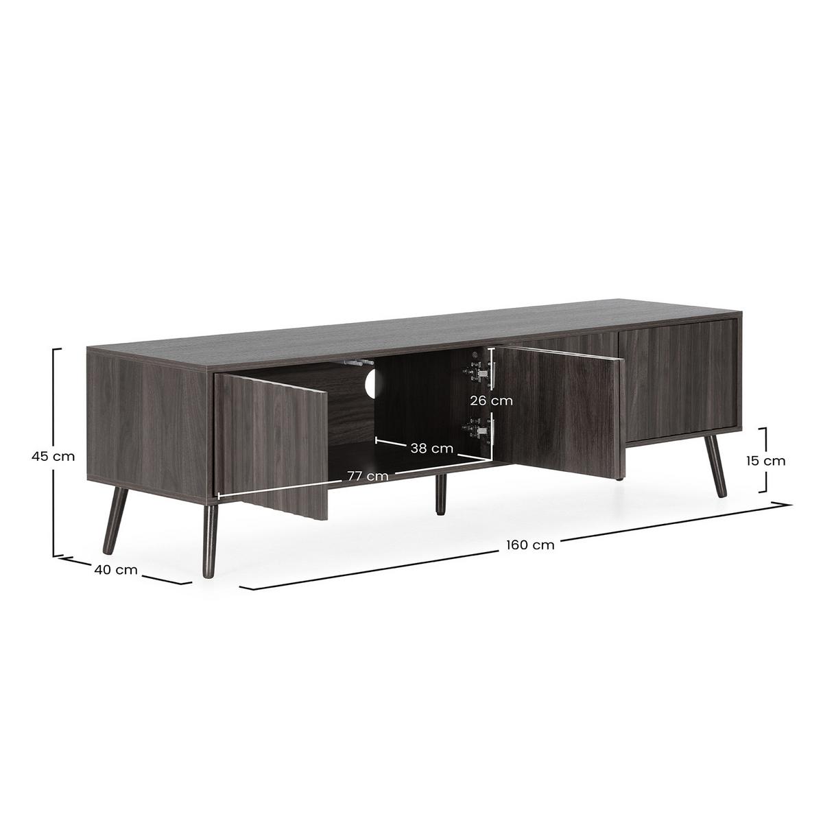 TV-ELEMENT Lluvia 4 Türen Walnuss-Effekt - Walnussfarben, Holzwerkstoff (160/45/40cm) - VS Venta-stock