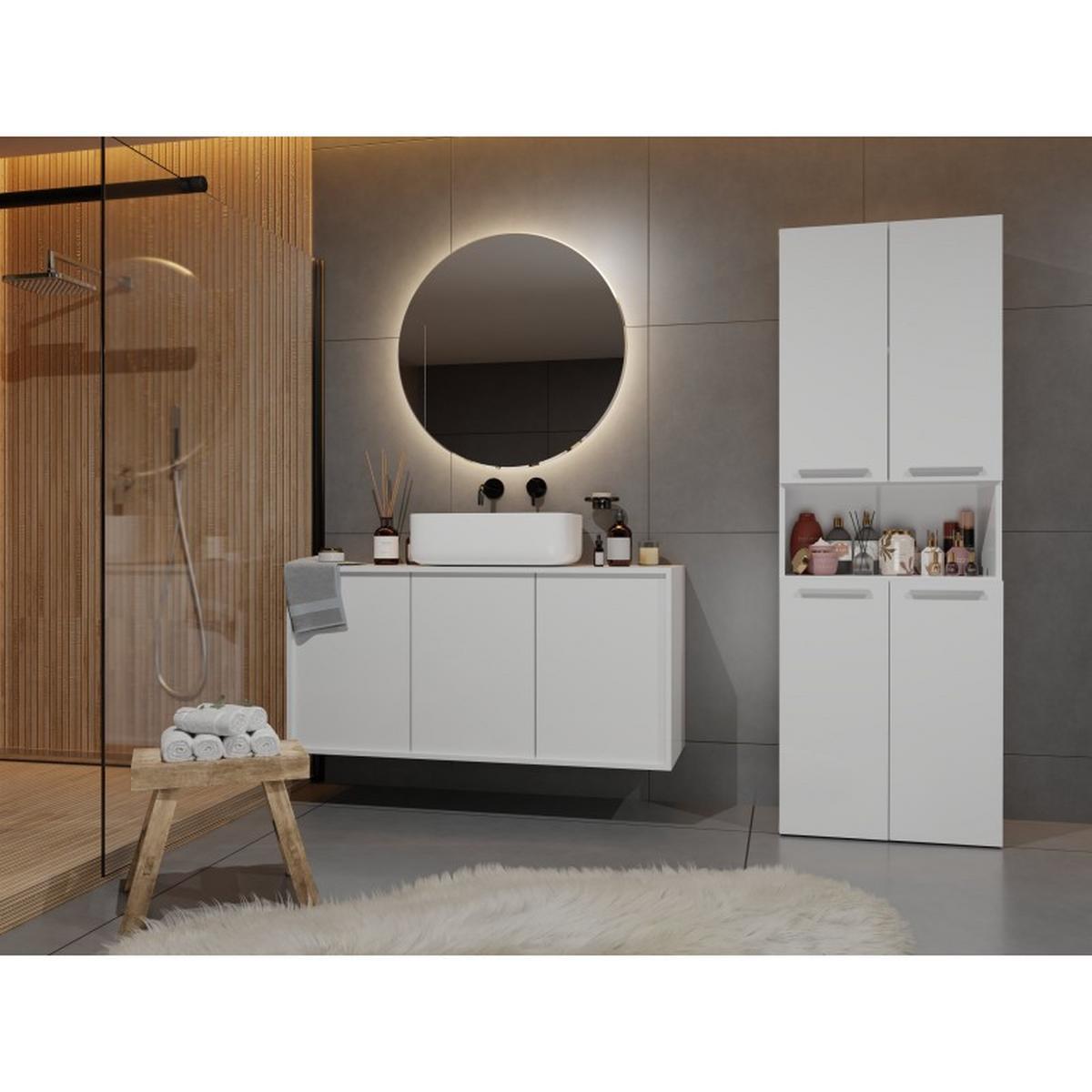 BADEZIMMERSCHRANK Weiß 60/174/30 - Weiß, Holzwerkstoff (60/174/30cm) - RAUMHIRSCH FURNITURE