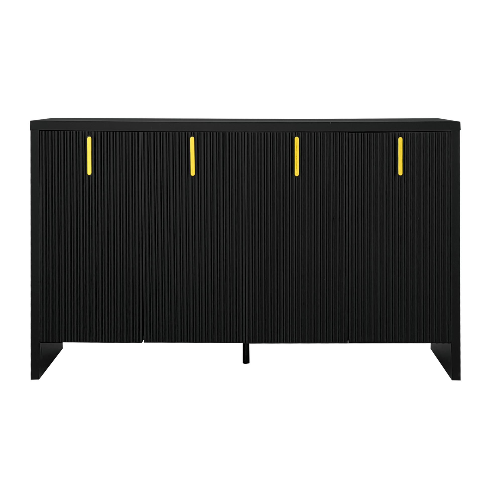 SIDEBOARD Schwarz 140/38/80 cm - Schwarz, Holzwerkstoff (38/80/140cm) - Urban Meuble