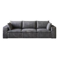 3-SITZER SOFA 260cm Corduroy Modulares ohne Montage - Dunkelgrau, Textil (260/60/90cm) - Urban Meuble