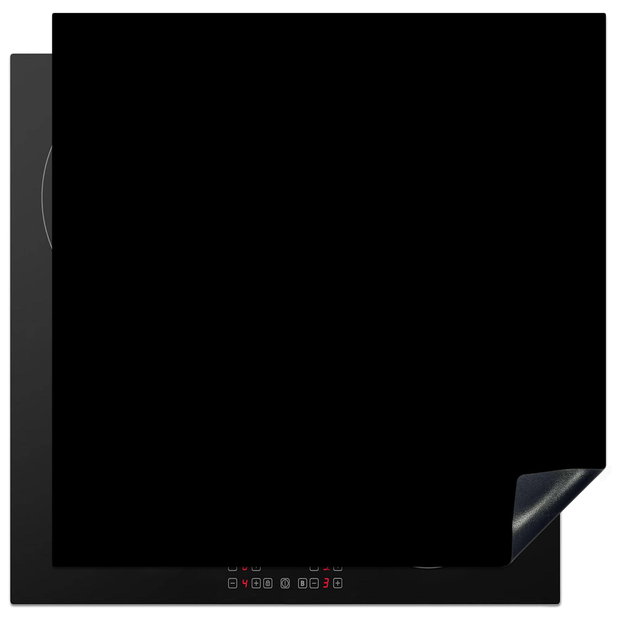 HERDABDECKPLATTE Schwarz - Einfarbig Induktionsmatte 78x78 cm - Schwarz, Kunststoff (78/78/0.2cm) - MuchoWow