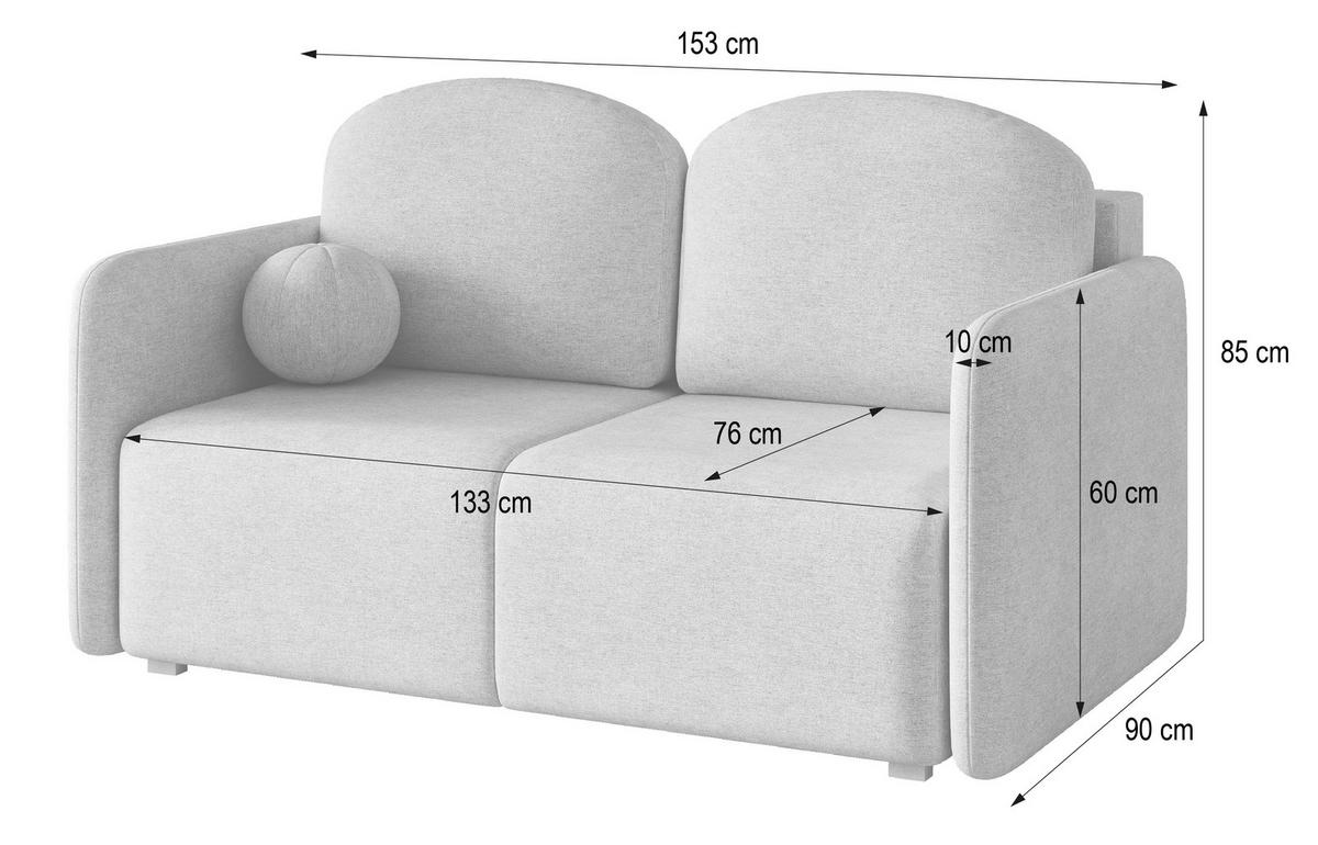 BETTSOFA SUVI II NV Beige Geflochtener Stoff mit Schlaffunktion - Beige, Textil (90/85/153cm) - MASSENO