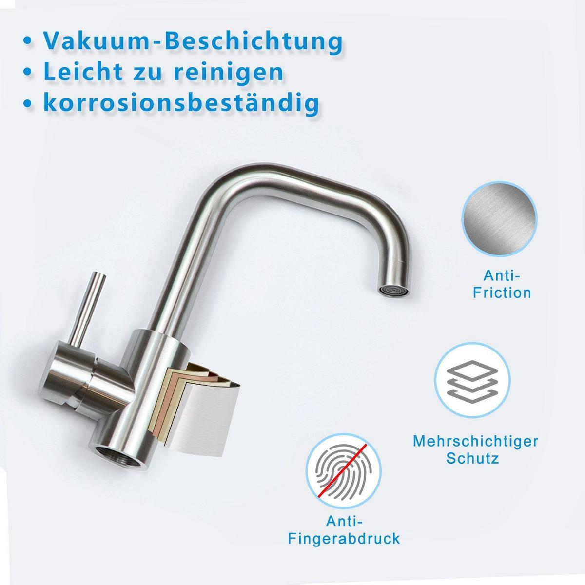 KÜCHENARMATUR VYNK 14/4/24 cm - Silberfarben, Metall (4/24/14cm) - ZMH