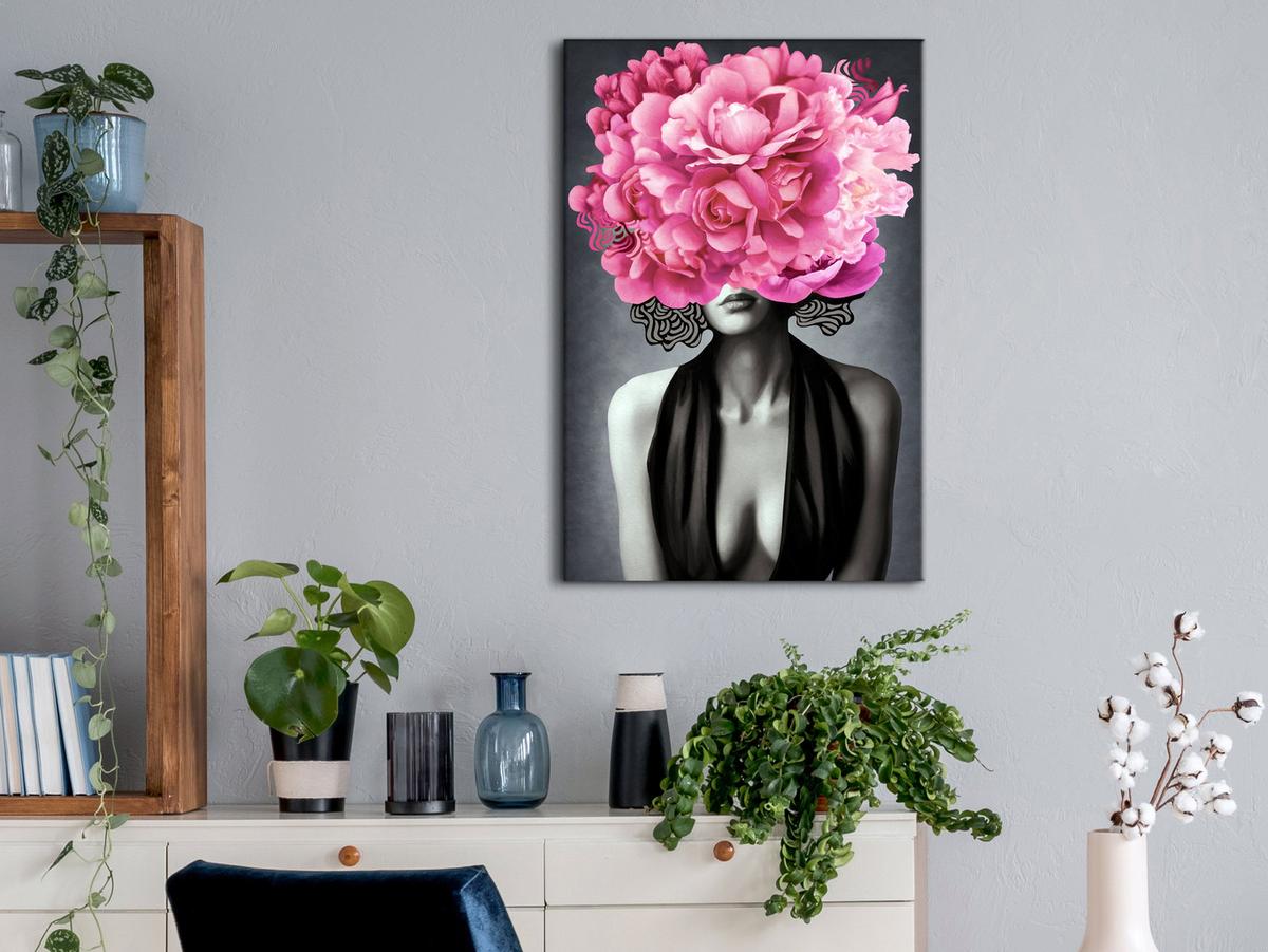KUNSTDRUCK Schwarz-Weiß 60/90 cm - Pink/Schwarz, Textil (60/90cm) - KUNSTLOFT