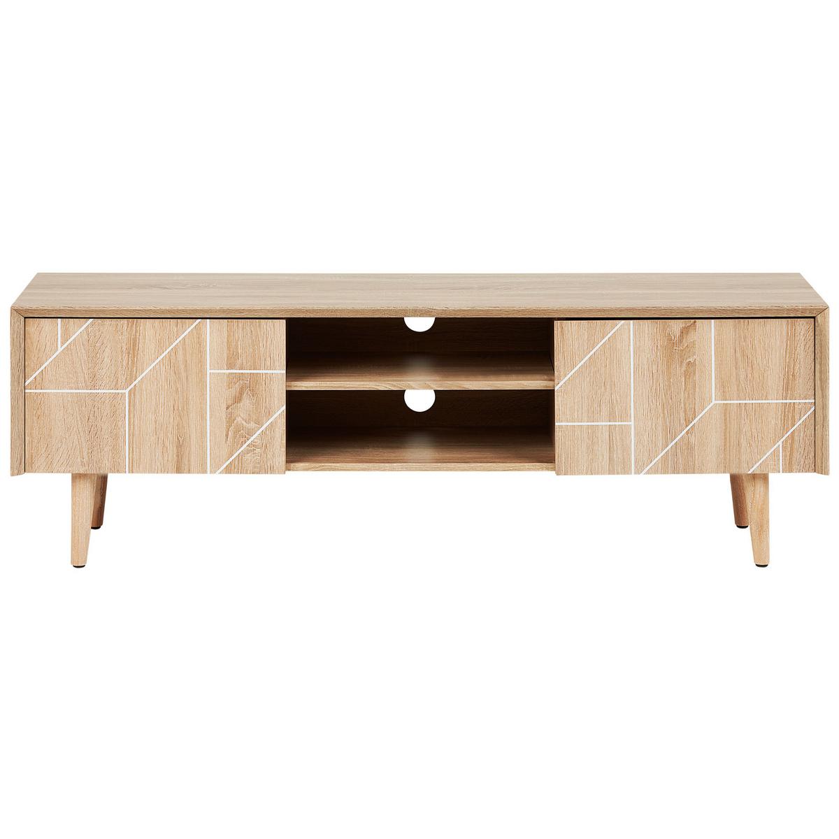 TV-MÖBEL Hellbraun FRANKLIN 39/150/51 cm - Hellbraun, Holzwerkstoff (150/51/39cm) - Beliani